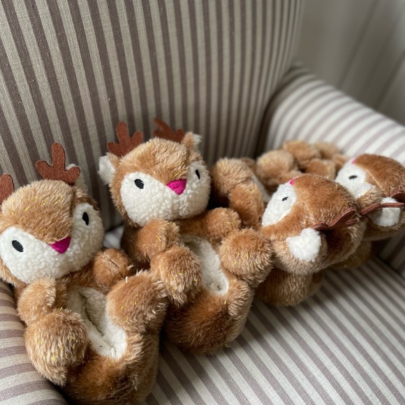 Christmas reindeer slippers, twin set. - Picture 1 of 2